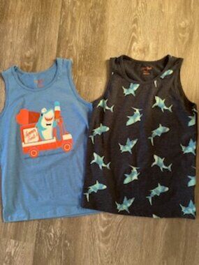 🧡3/15 Cat & Jack Shirk Theme Tank Top Bundle x 2 Boys M(8-10)